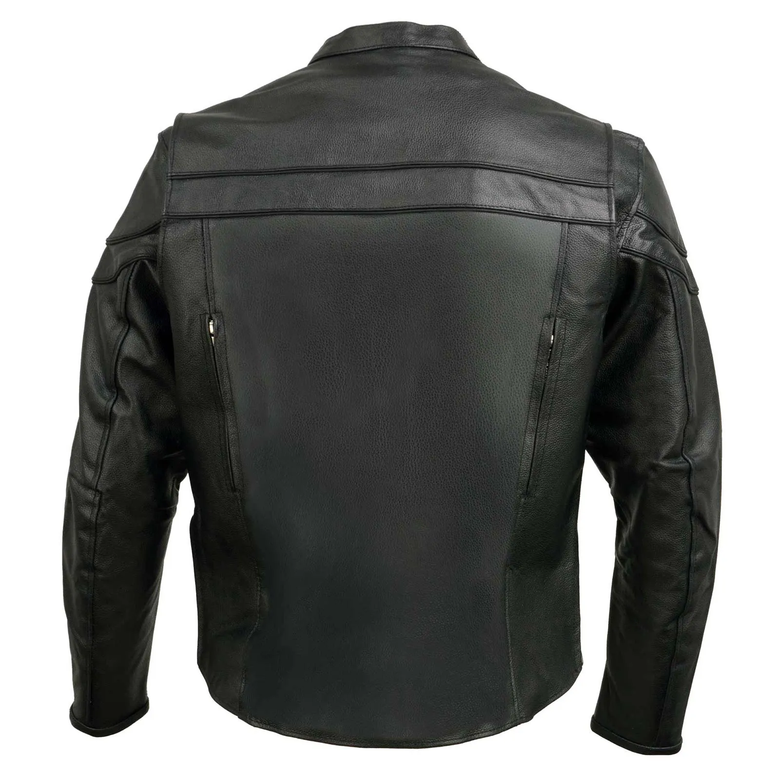 Event Leather Men's Black Sporty Scooter Crossover Motorcycle Riding Leather Jacket EL1408