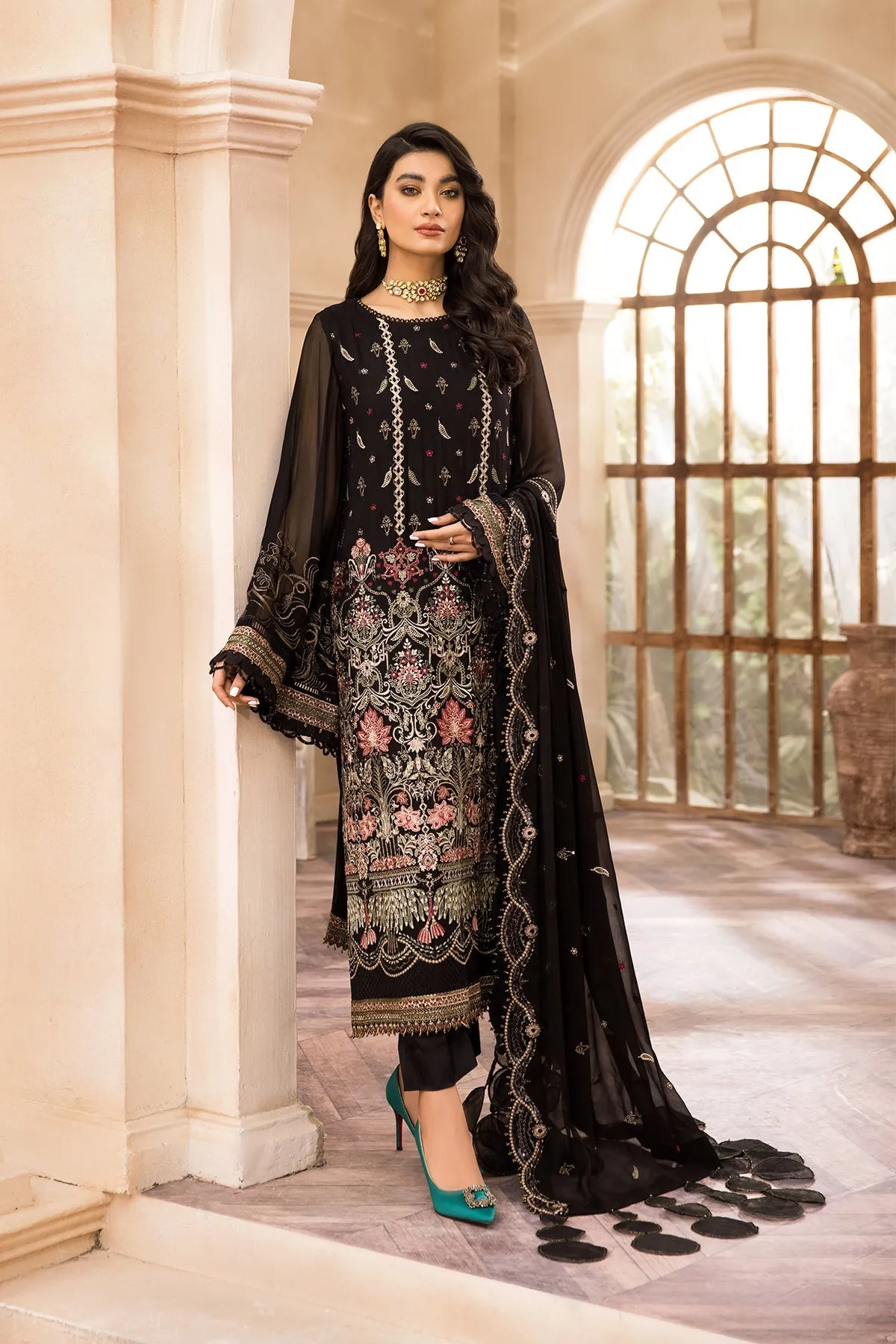 Farasha Embroidered Luxury Chiffon Collection 2022 – ECSTASY