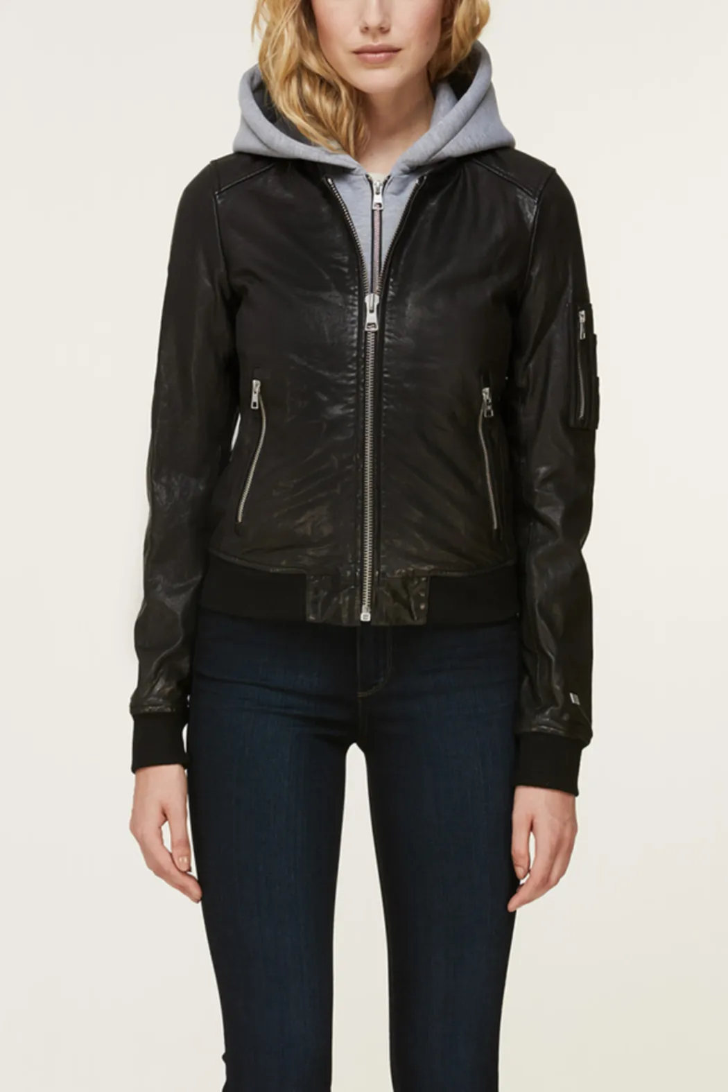 Farica Leather Bomber Jacket