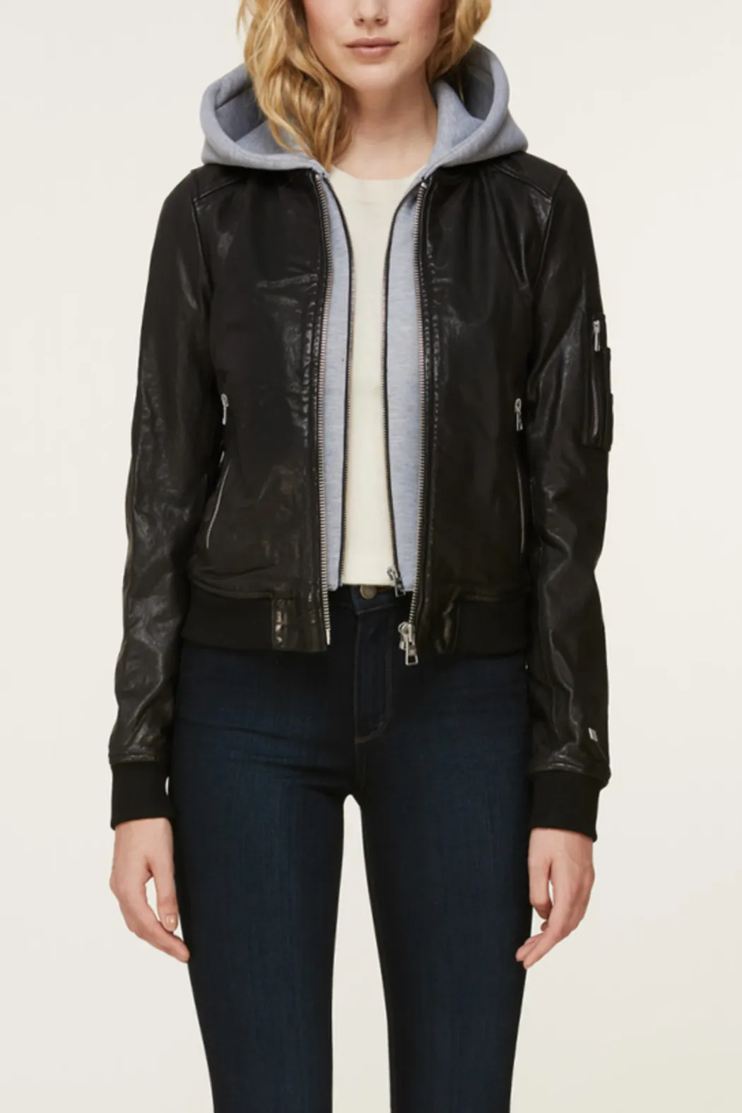 Farica Leather Bomber Jacket