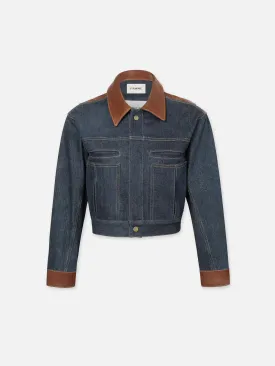 FRAME-Atelier Denim Leather Bomber Arlow