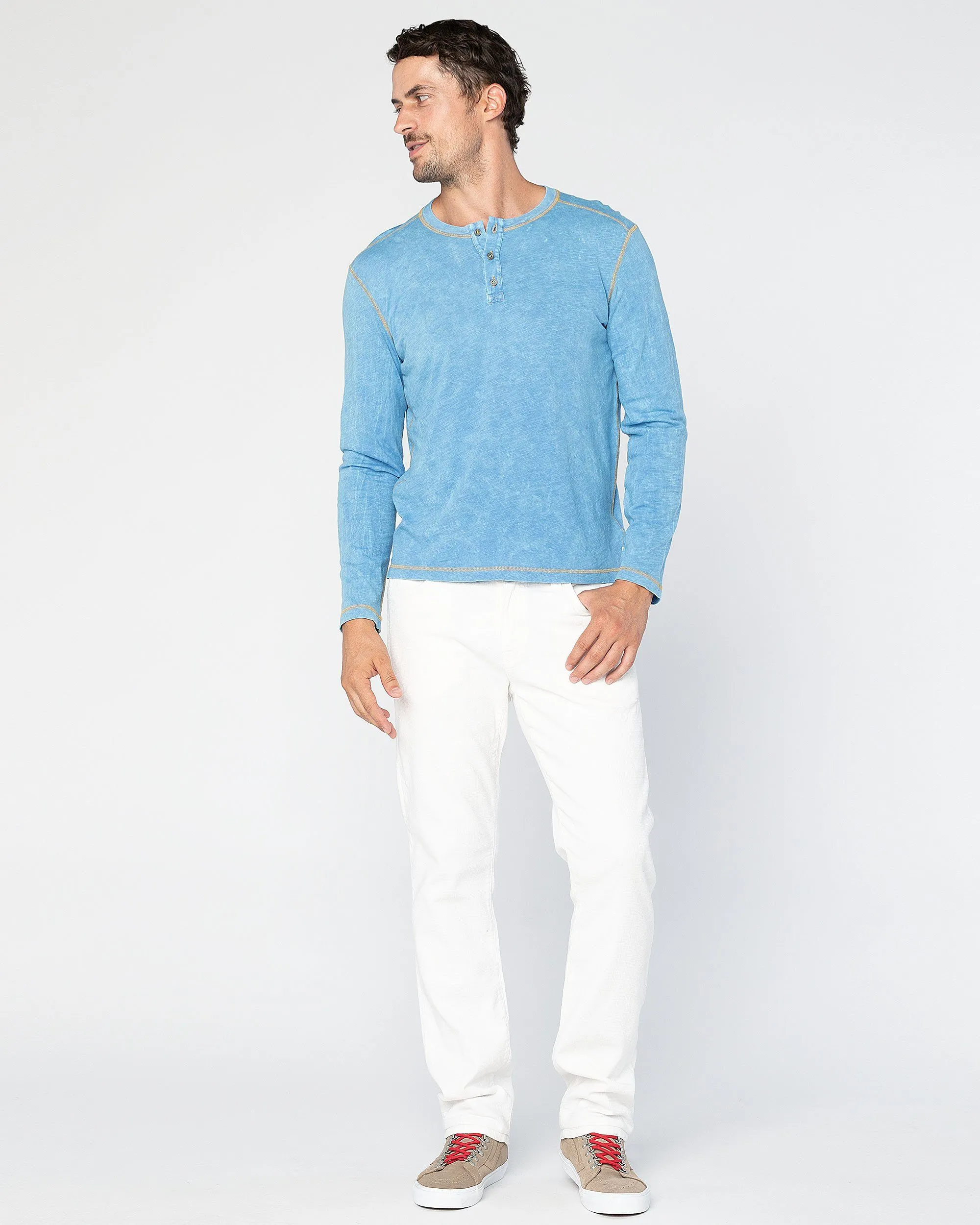 Freight Train Long Sleeve Henley