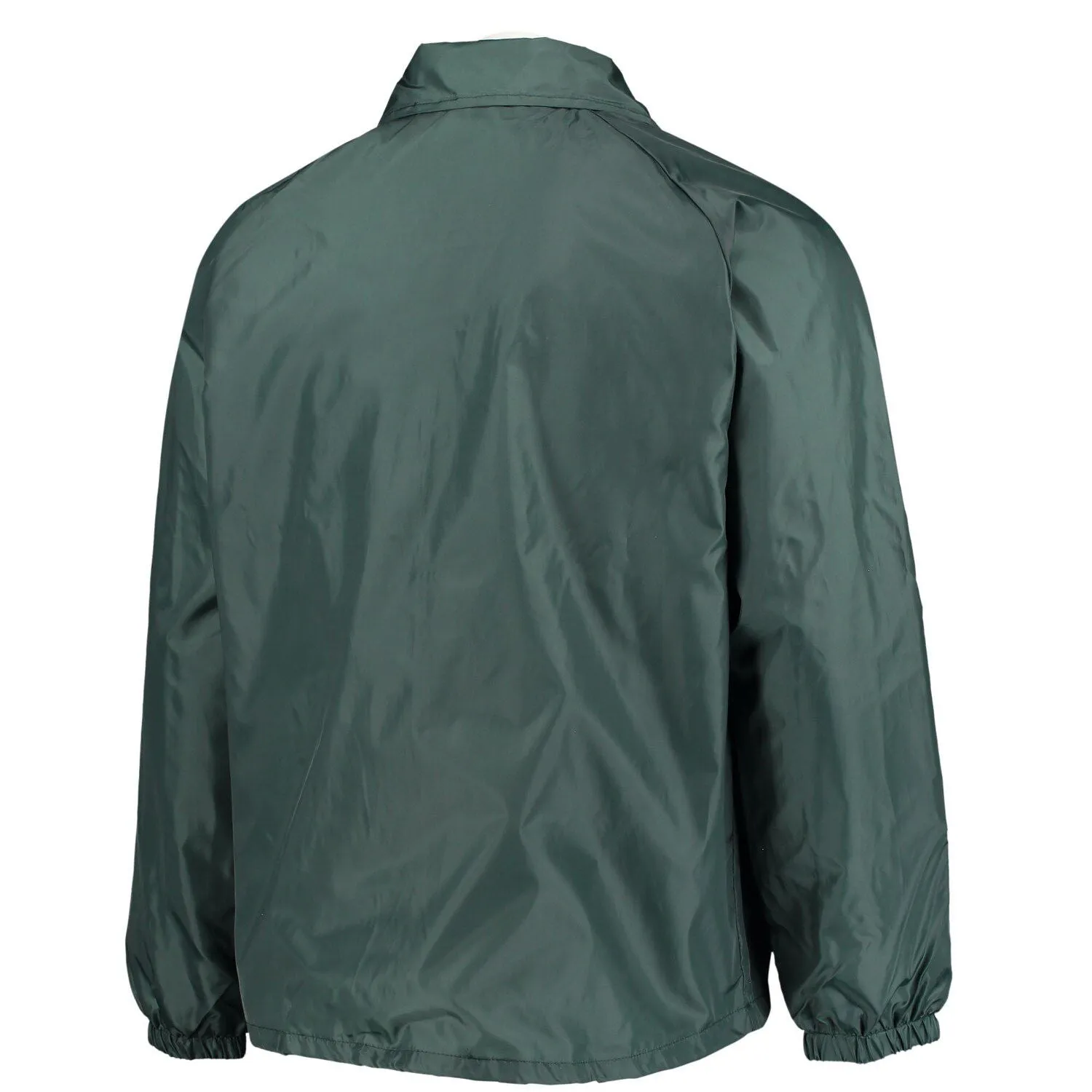 Green Bay Packers Coaches Men's Green Classic Windbreaker with Snap Closure