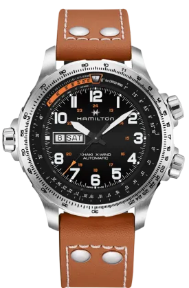 HAMILTON: KHAKI AVIATION X-WIND DAY DATE AUTO H77755533