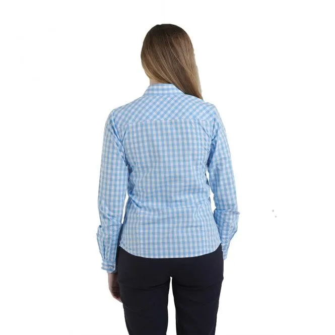 Hazy Blue Women's Cotton Long Sleeve Check Shirt - Magda