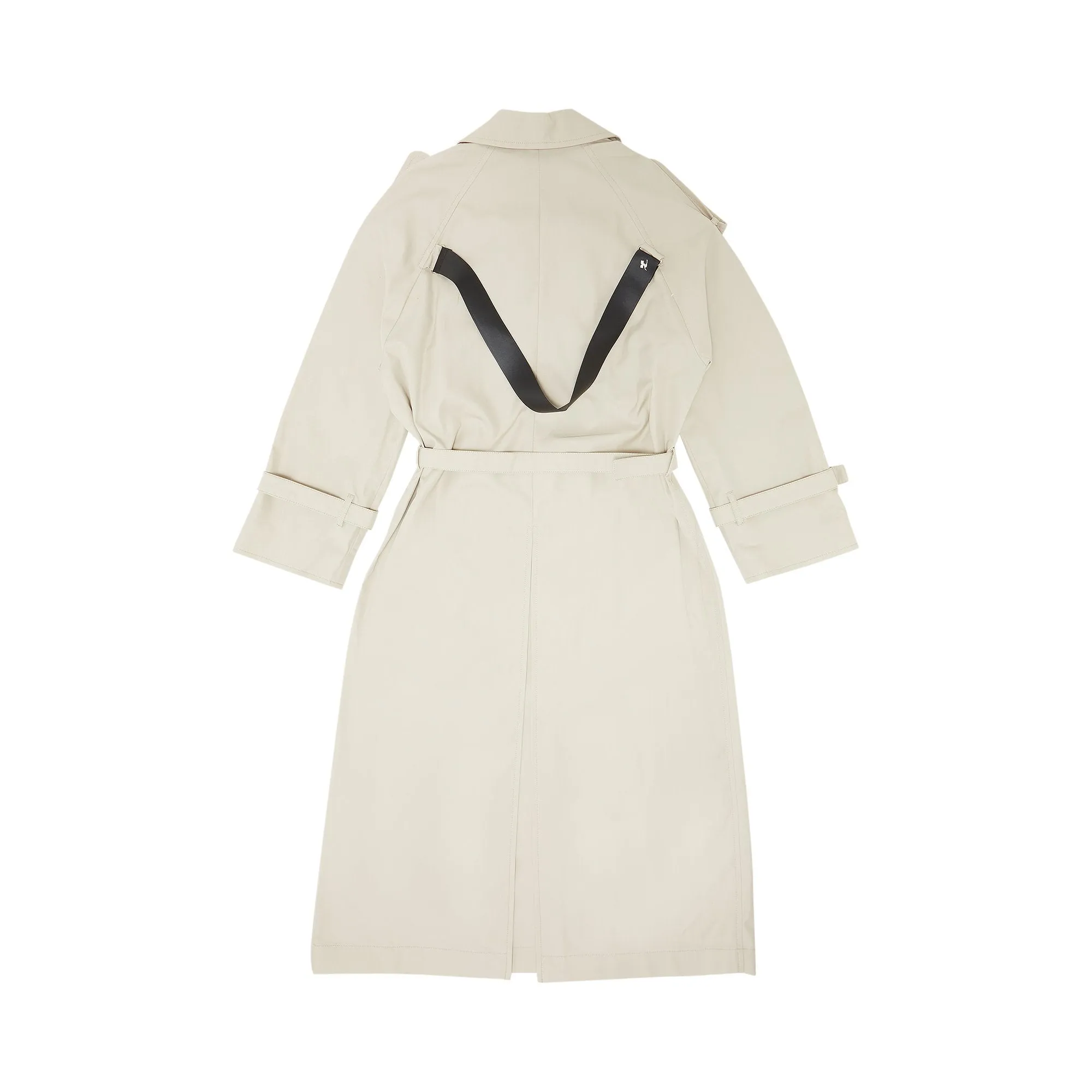 Iconic Courrèges trench coat with Mastic Gray straps