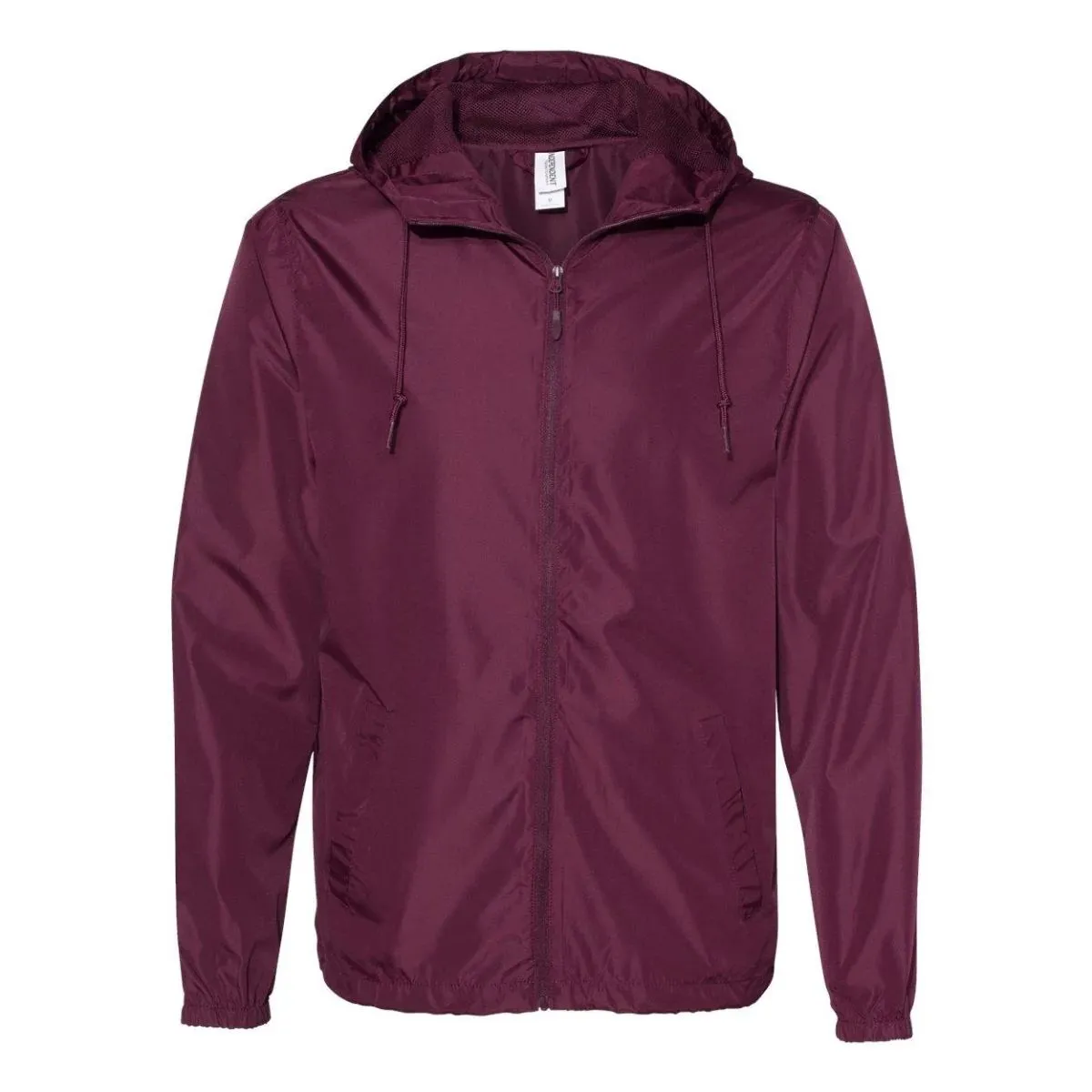 Independent Trading Co. Lightweight All-Zip Windbreaker, Dark Red