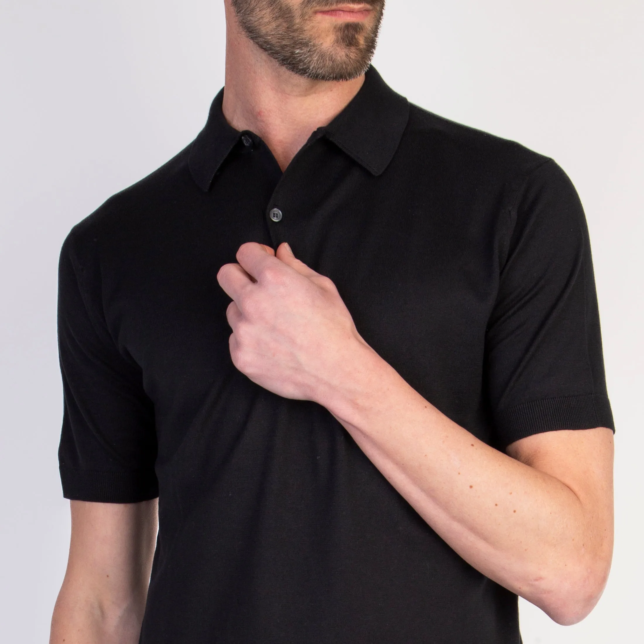 JOHN SMEDLEY POLO ADRIAN S/S BLACK