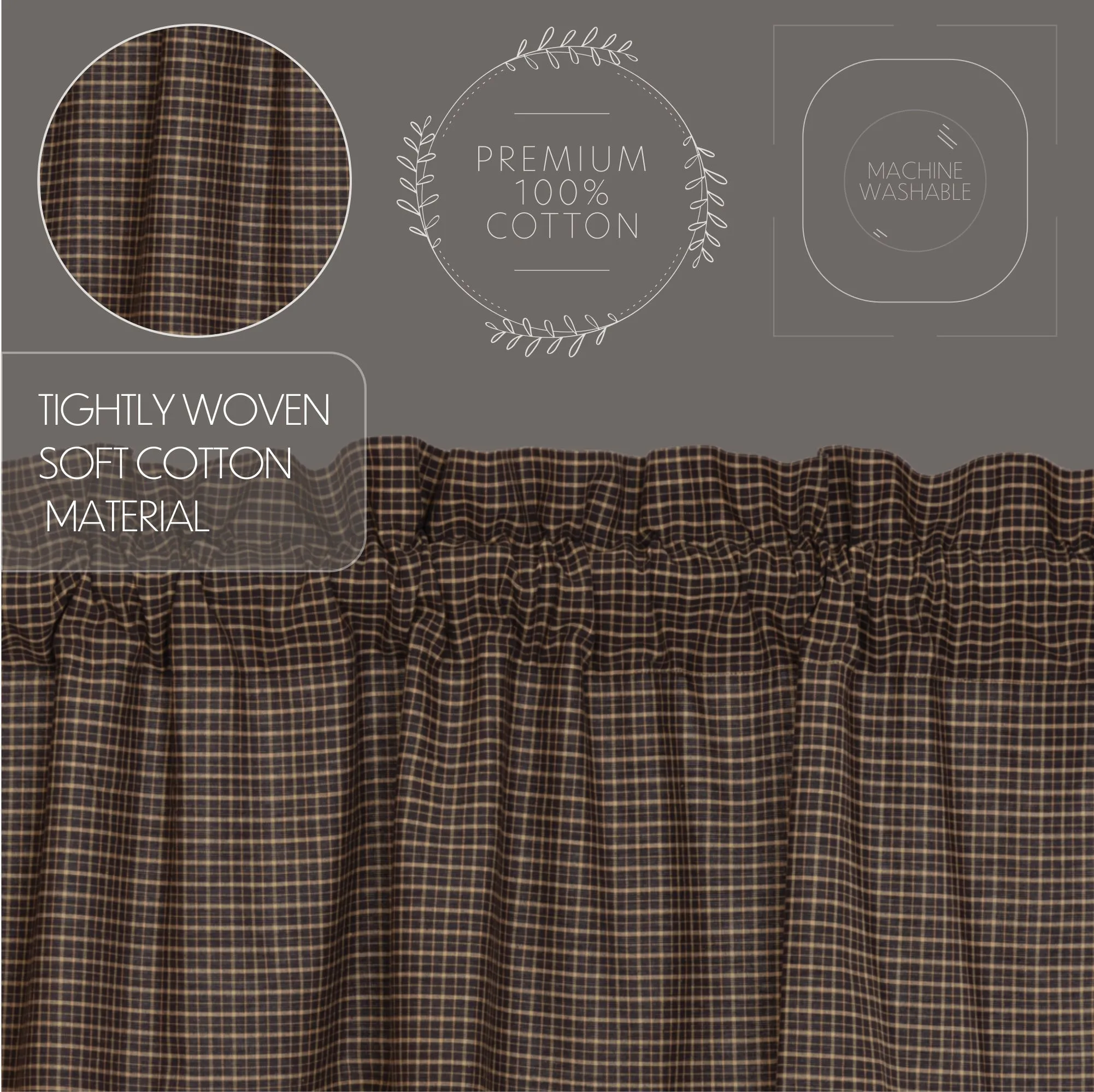 Kettle Grove Plaid Valance Scalloped