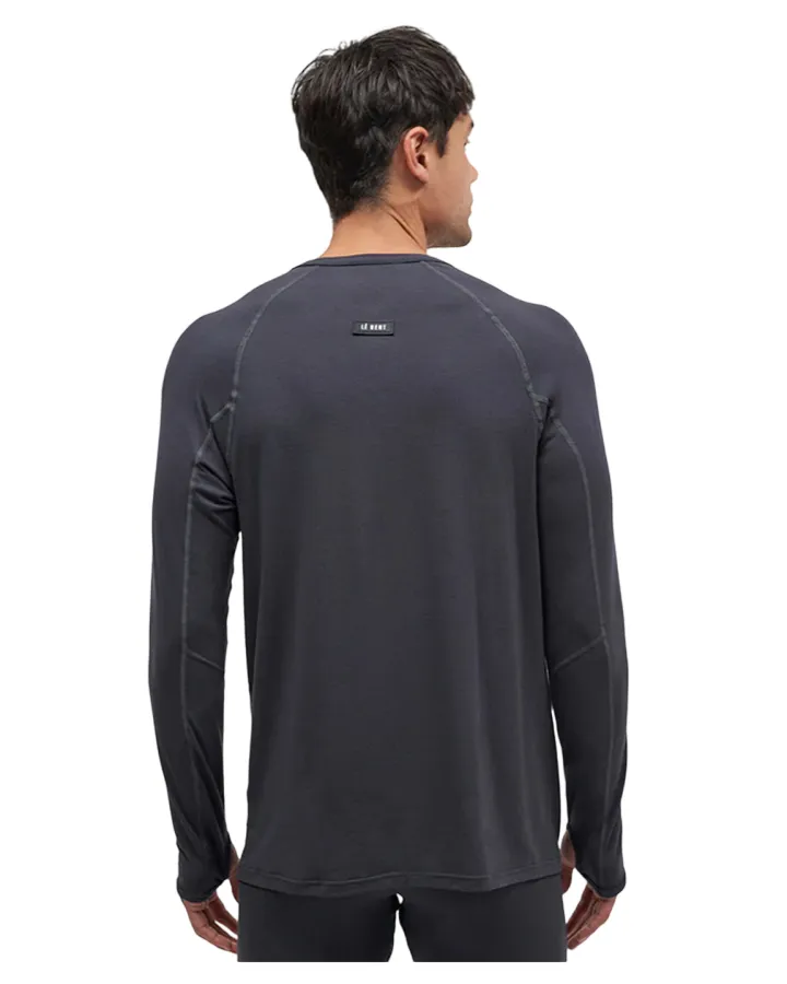 Le Bent Mens 200 Tech Henley - Dark Cloud