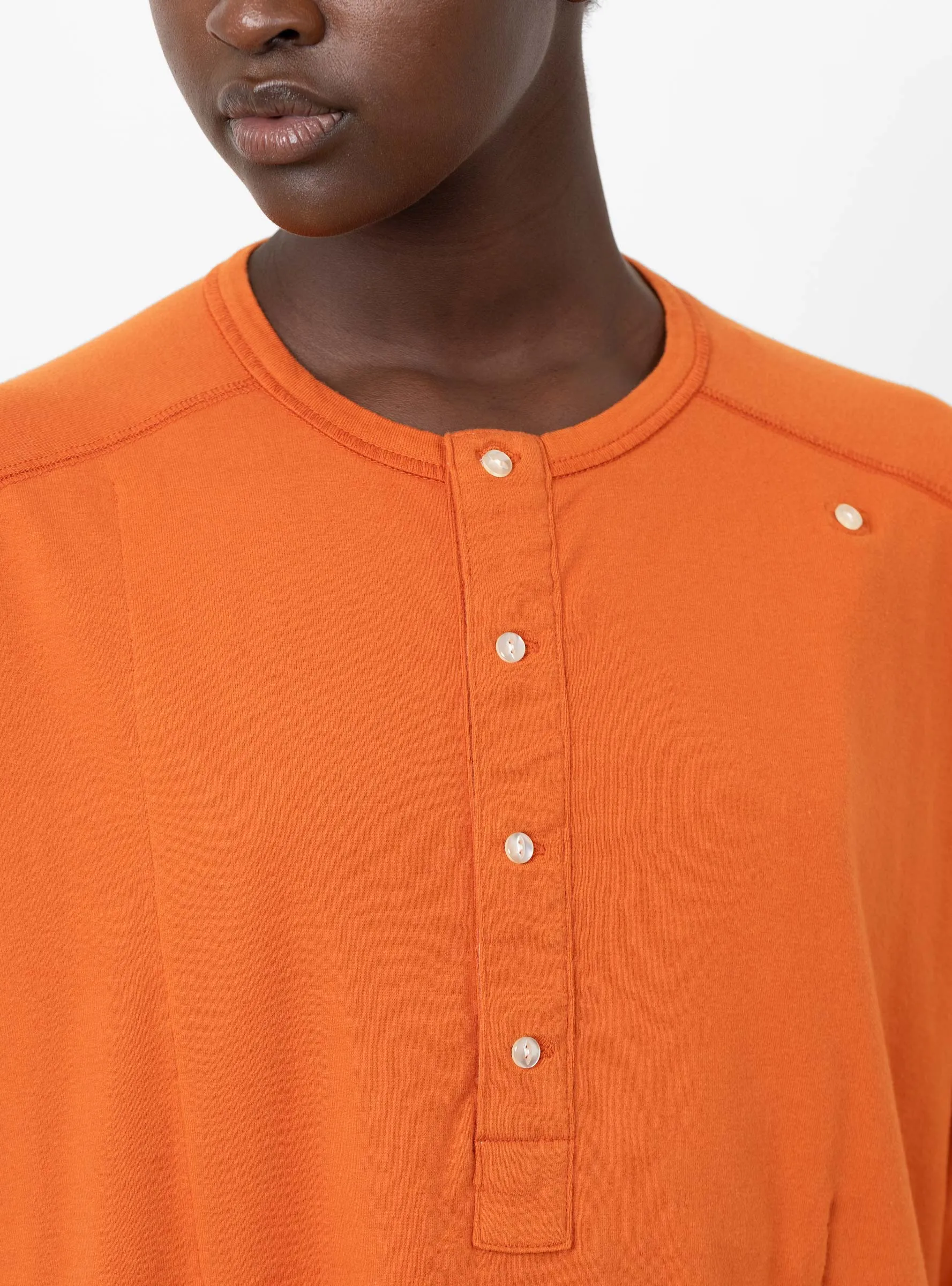 Long Sleeve Ribbed Top Orange