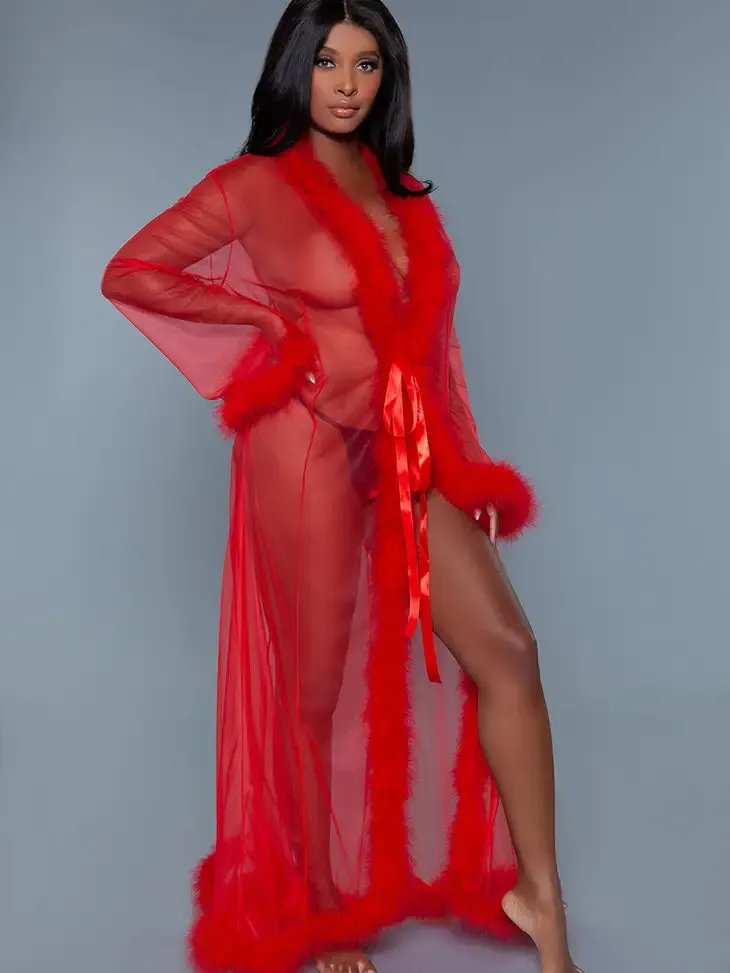 Marabou Robe Red