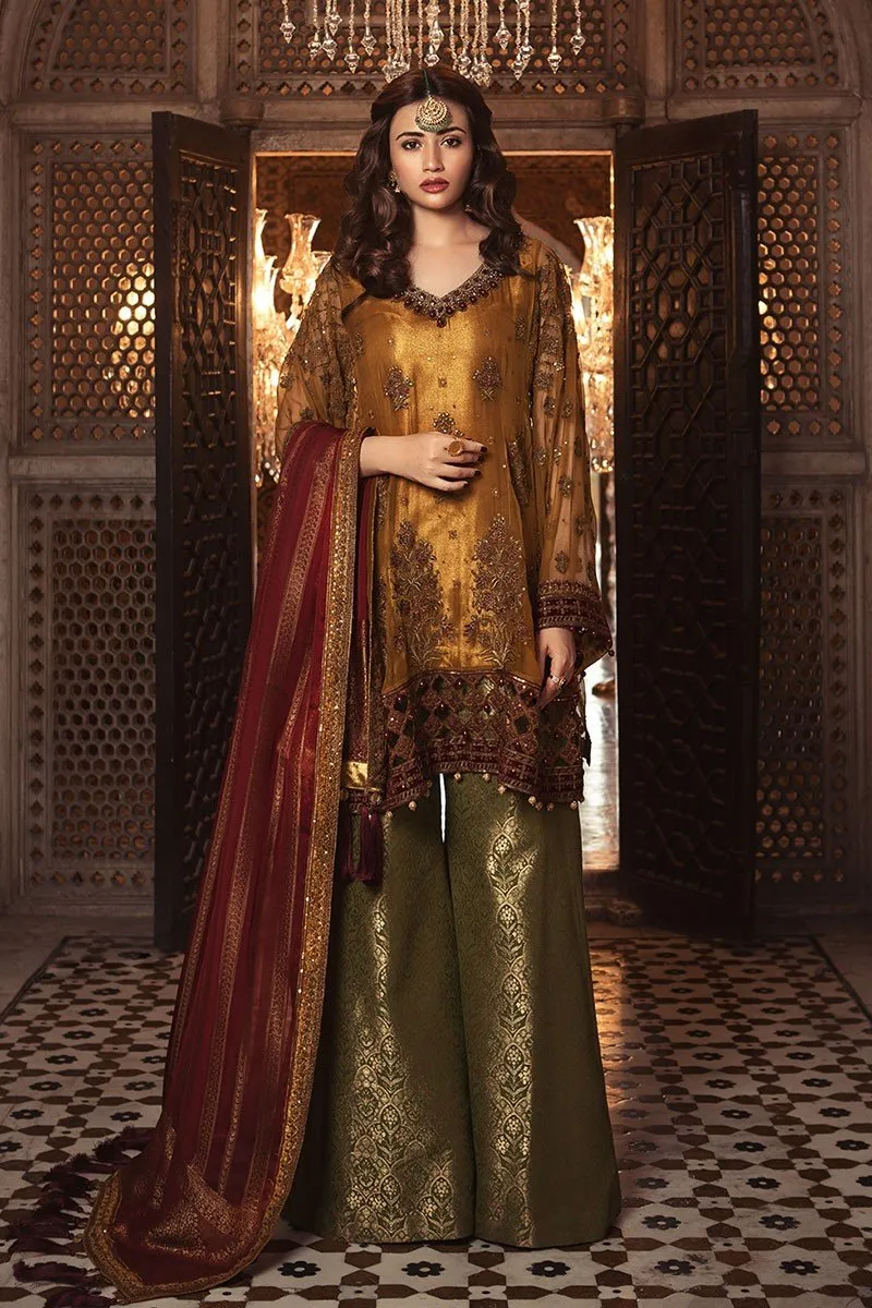 MARIA.B. MBROIDERED Luxury Eid Collection 2018 Vol-1 – Metalic Rust & Maroon (BD-1305)