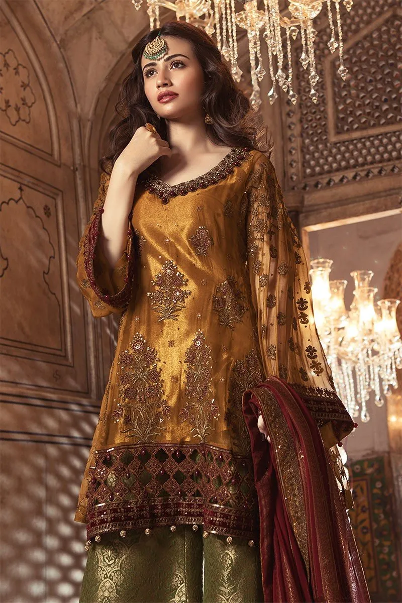 MARIA.B. MBROIDERED Luxury Eid Collection 2018 Vol-1 – Metalic Rust & Maroon (BD-1305)