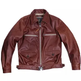 Men's Aviator Leather Jacket Bomber Top Gun Brown Horsehide