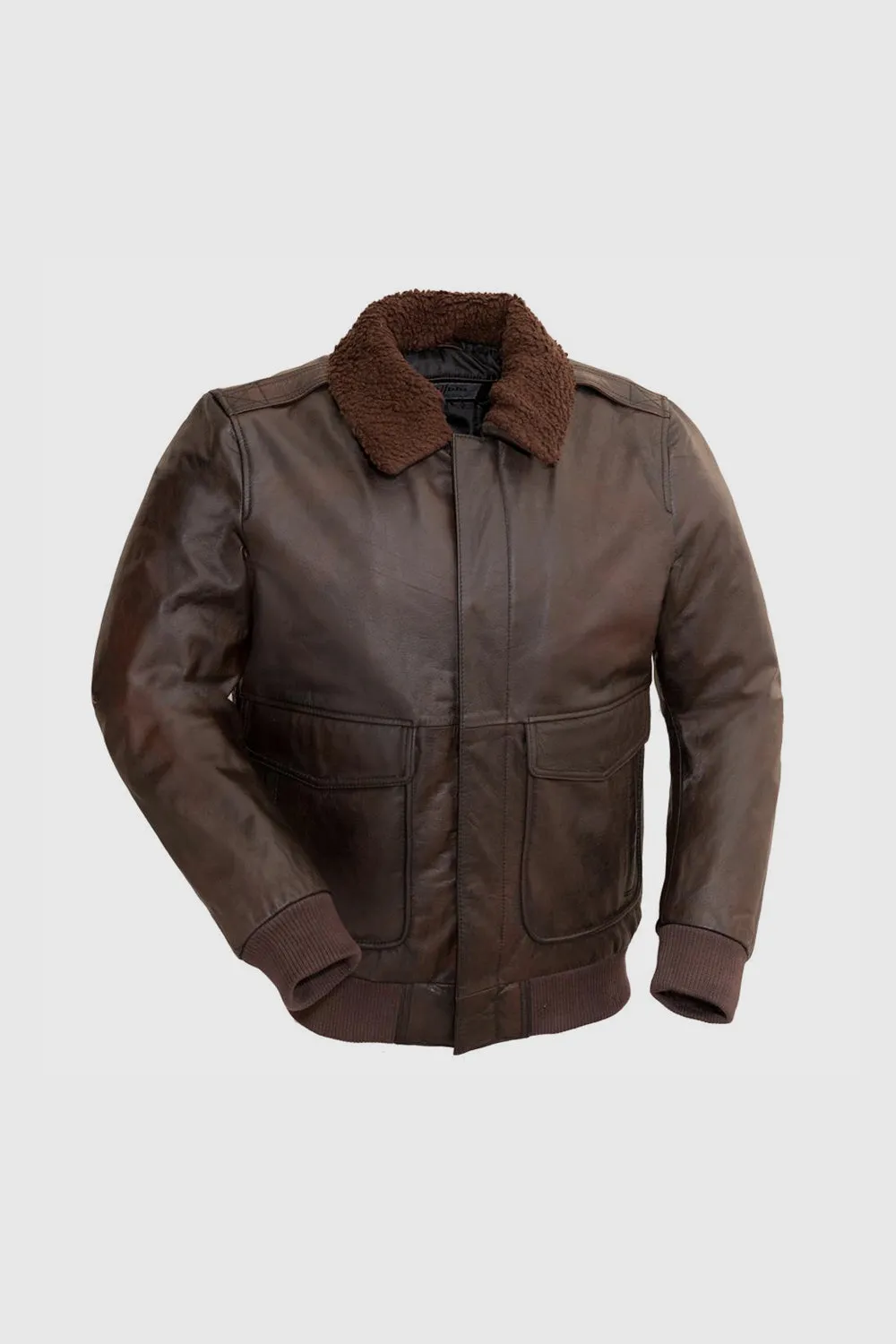 Men's Bomber Leather Jacket Brown (POS)