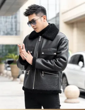 Men's Genuine Leather and Fur Jacket