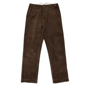 Men's High Waist Straight Corduroy Pants Classic Cargo Trousers