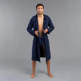 Men's organic cotton robe - dark blue WATKO, dark blue