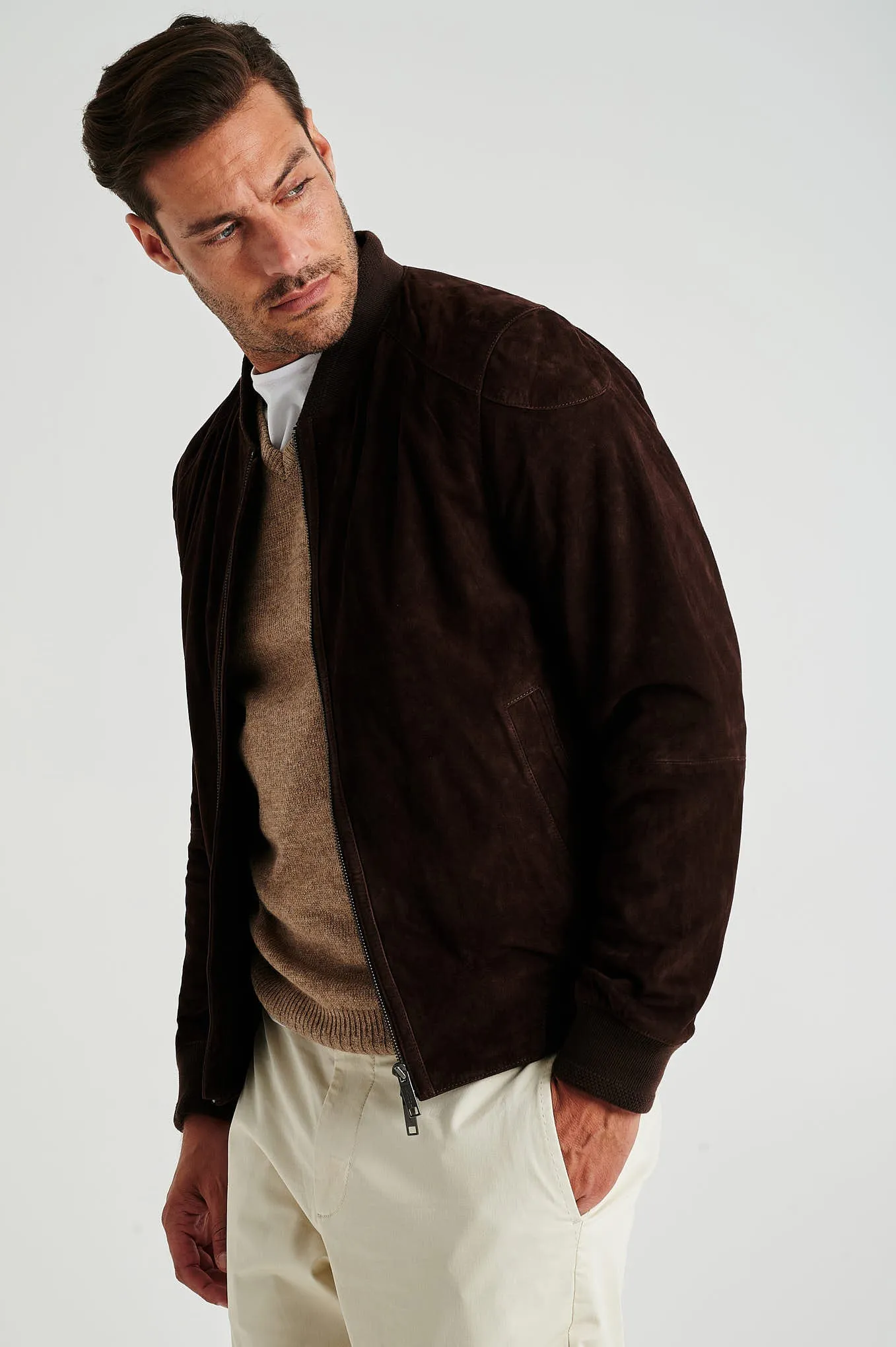 Men's respekt suede bomber jacket