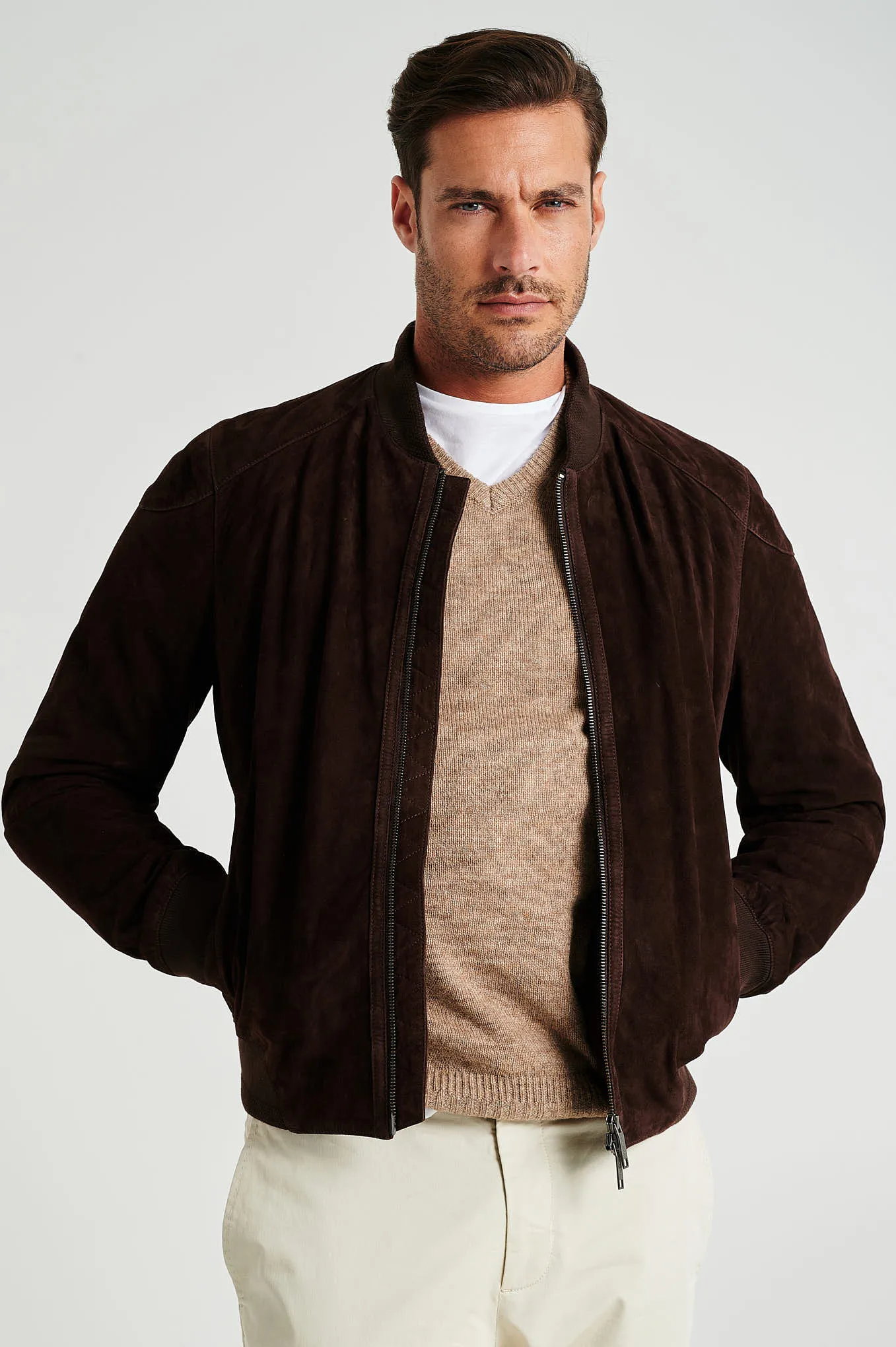 Men's respekt suede bomber jacket