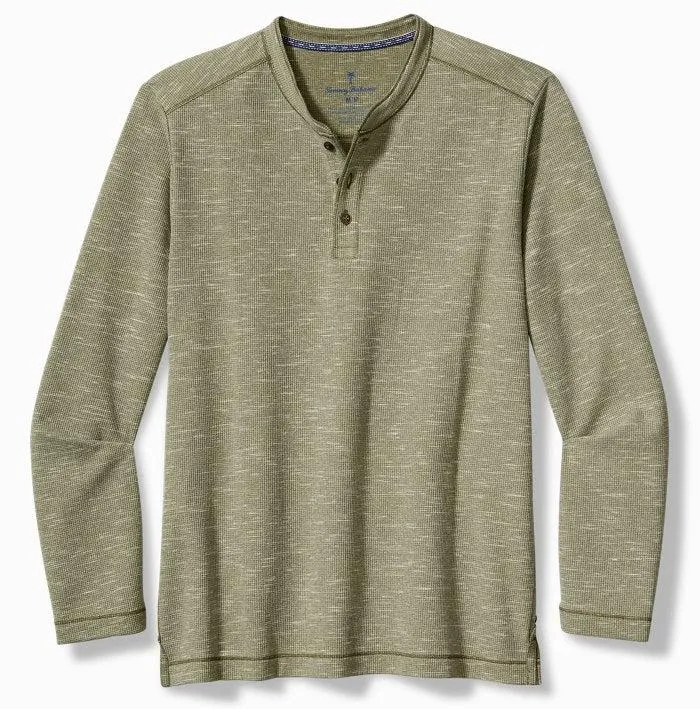 Morro Beach Long-Sleeve Henley in Tea Leaf by Tommy Bahama