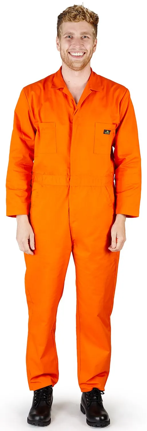 Natural Workwear - Mens Long Sleeve Basic Blended Work Coverall Includes Big & Tall Sizes - Order 1 size bigger