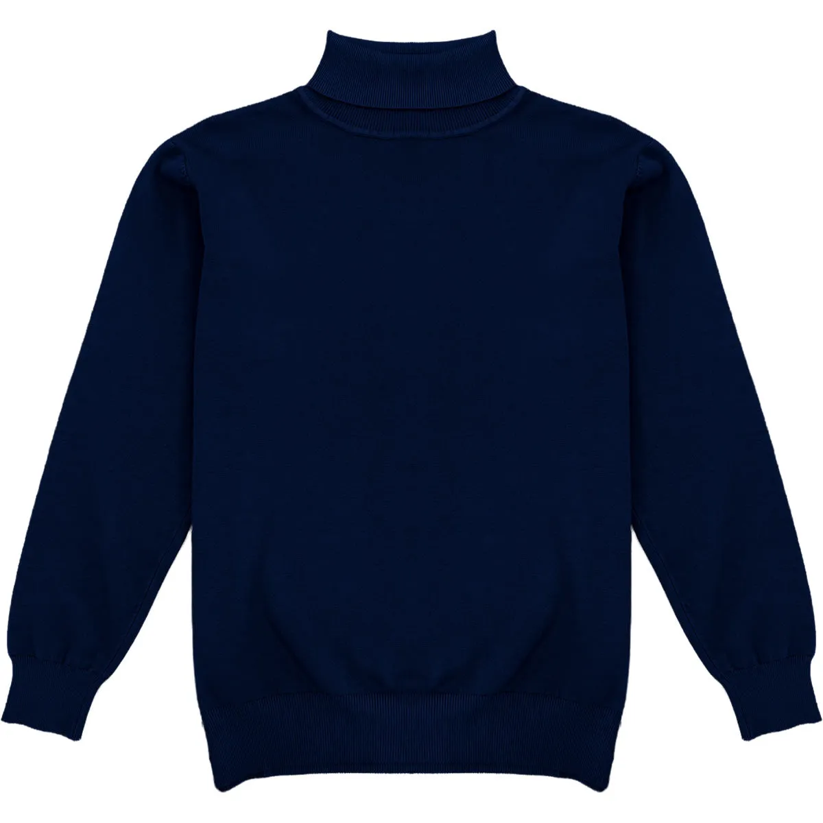 Navy Blue Mens Long Sleeve Knit Turtleneck Sweater