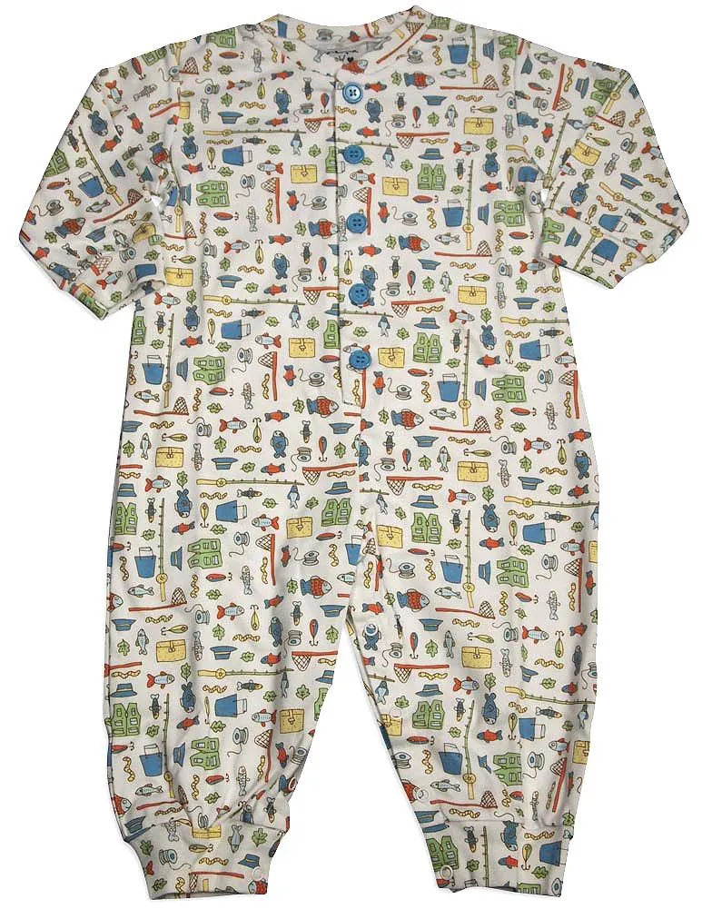 New Potatoes - Baby Boys Long Sleeve Cotton Coverall - 4 Fun Patterns - 30 Day Guarantee