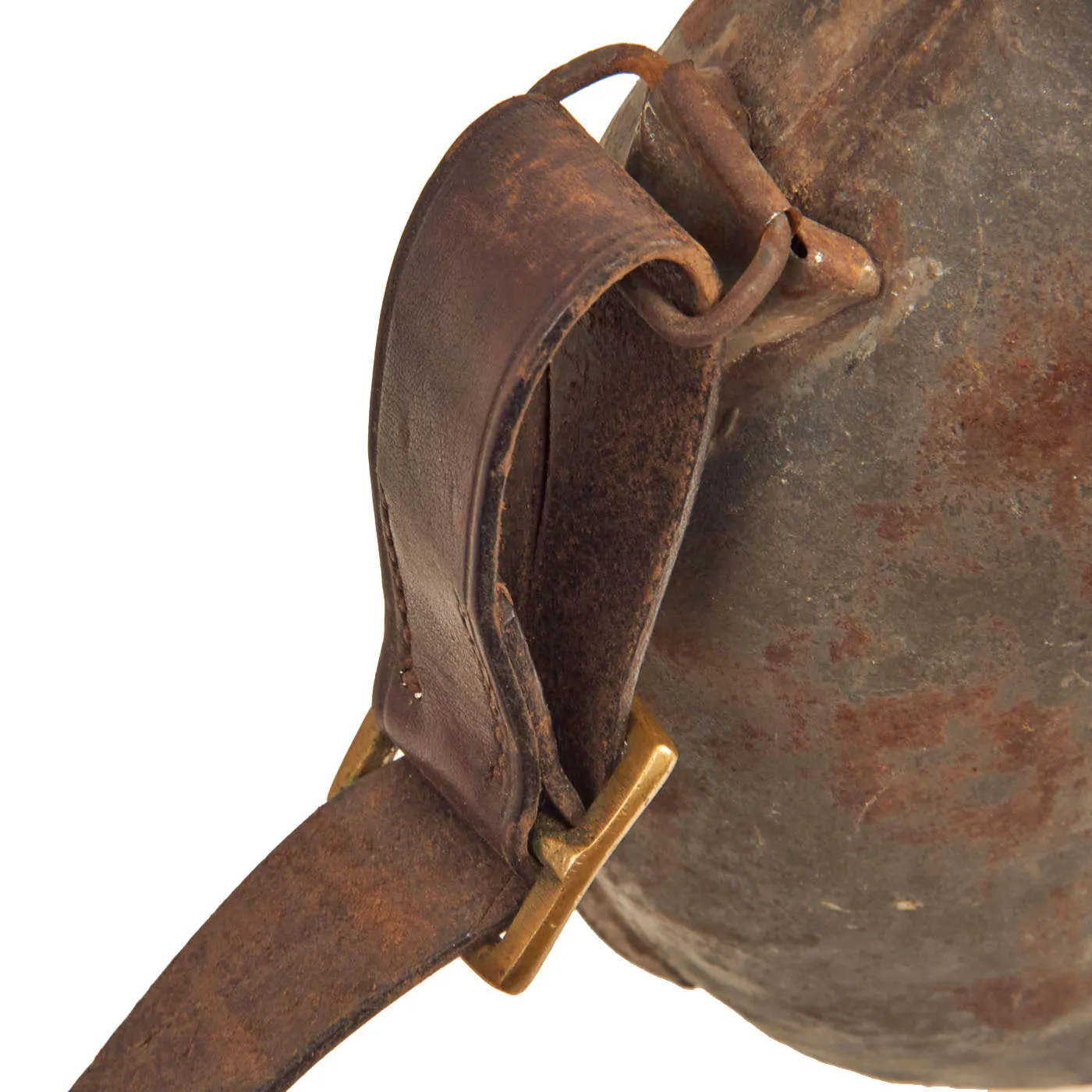 Original French WWI Model 1877 Canteen with Shoulder Strap and Original Stoppers - Bidon