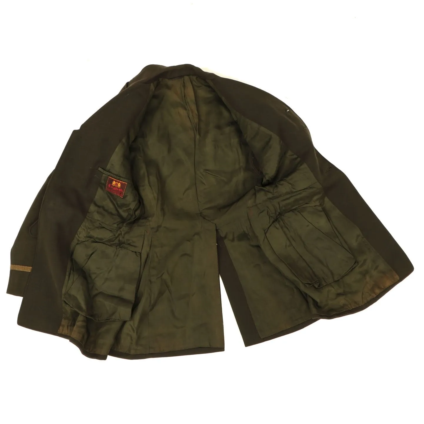 Original U.S. WWII 760th Tank Battalion Officer B-3 Sheepskin Jacket, Ike Jacket and Class A Service Coat