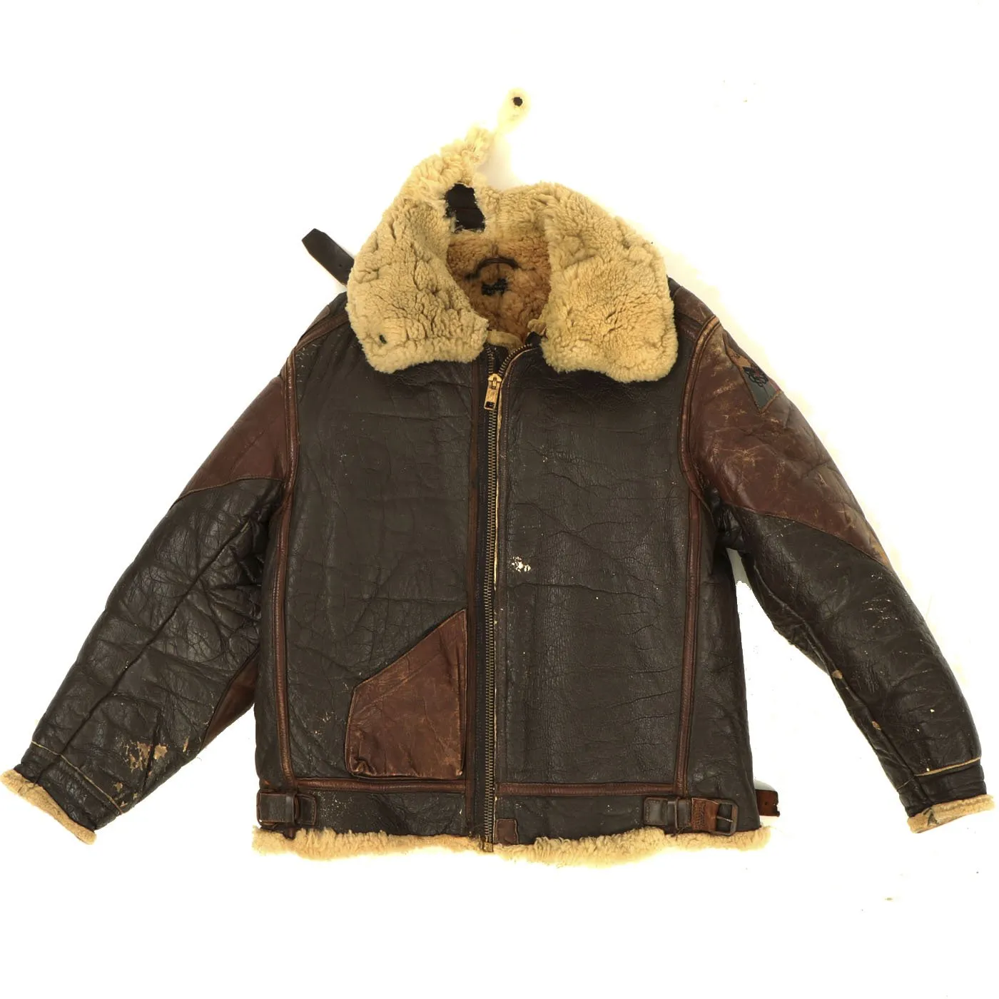 Original U.S. WWII 760th Tank Battalion Officer B-3 Sheepskin Jacket, Ike Jacket and Class A Service Coat