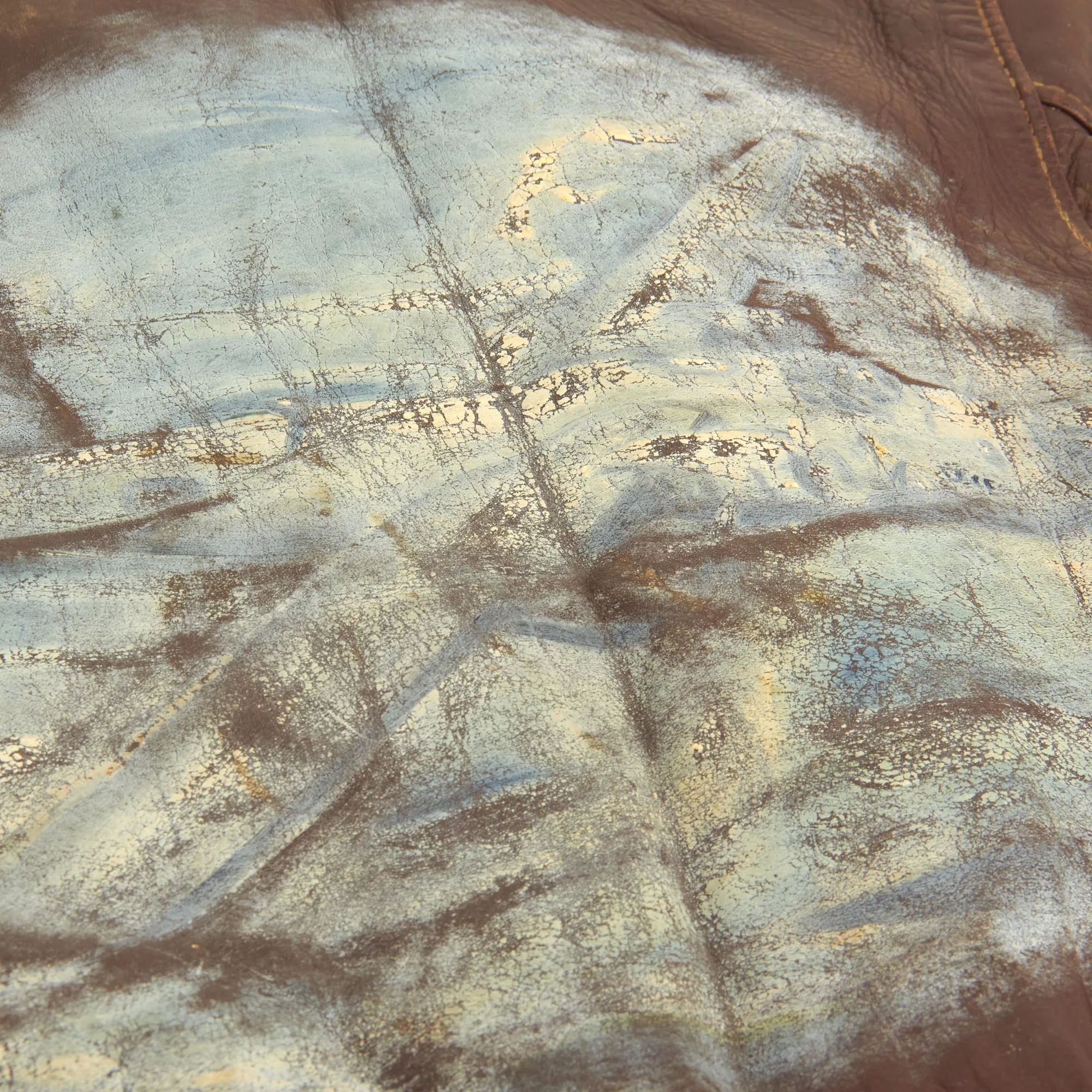 Original U.S. WWII 8th Air Force Painted A-2 Leather Flight Jacket - 453rd Bomb Group - Same as Jimmy Stewart - Lt. Anthony J. Valente