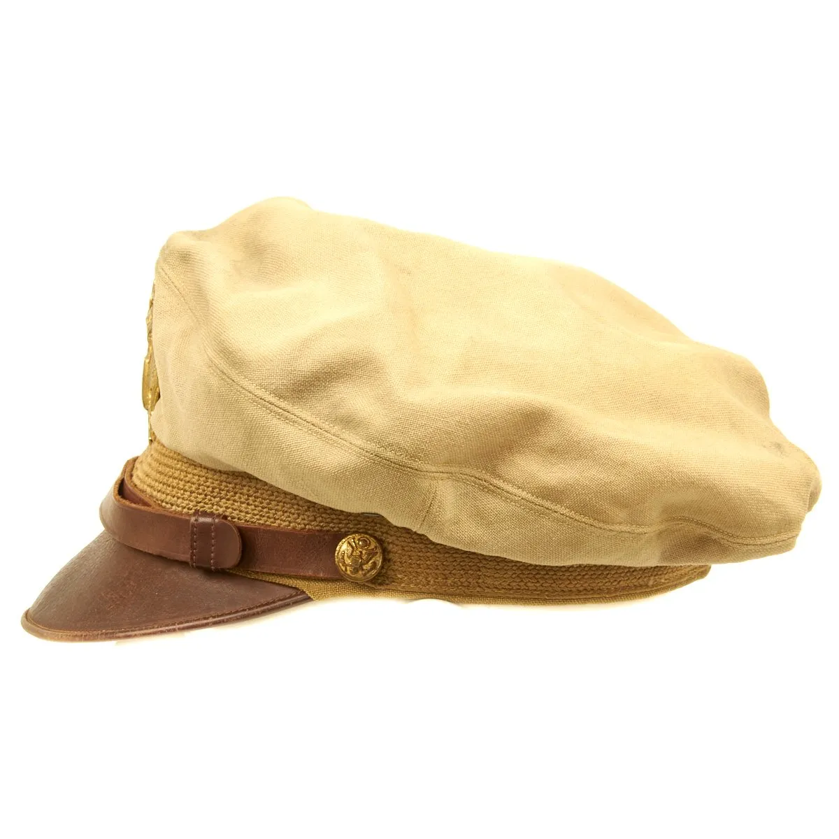 Original U.S. WWII USAAF Officer Khaki Crush Cap By Bancroft - Size 7 1/4