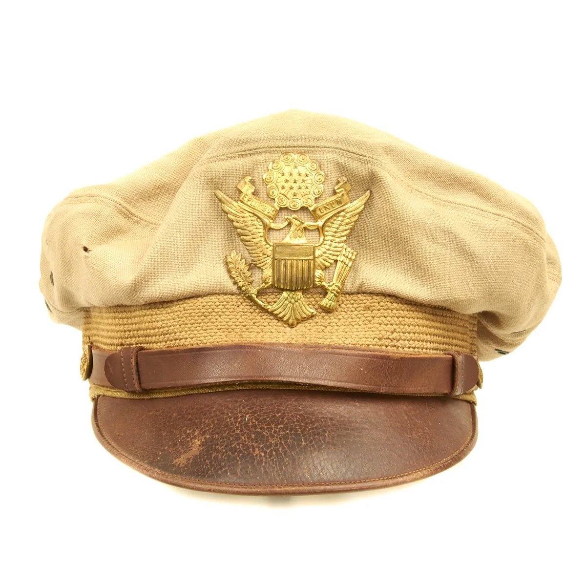 Original U.S. WWII USAAF Officer Khaki Crush Cap By Bancroft - Size 7 1/4