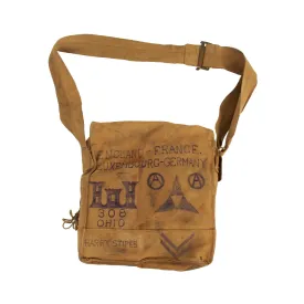 Original WWI British Small Box Respirator Gas Mask with Canister in Decorated Bag - Dated 1917- 308th Engineer Doughboy