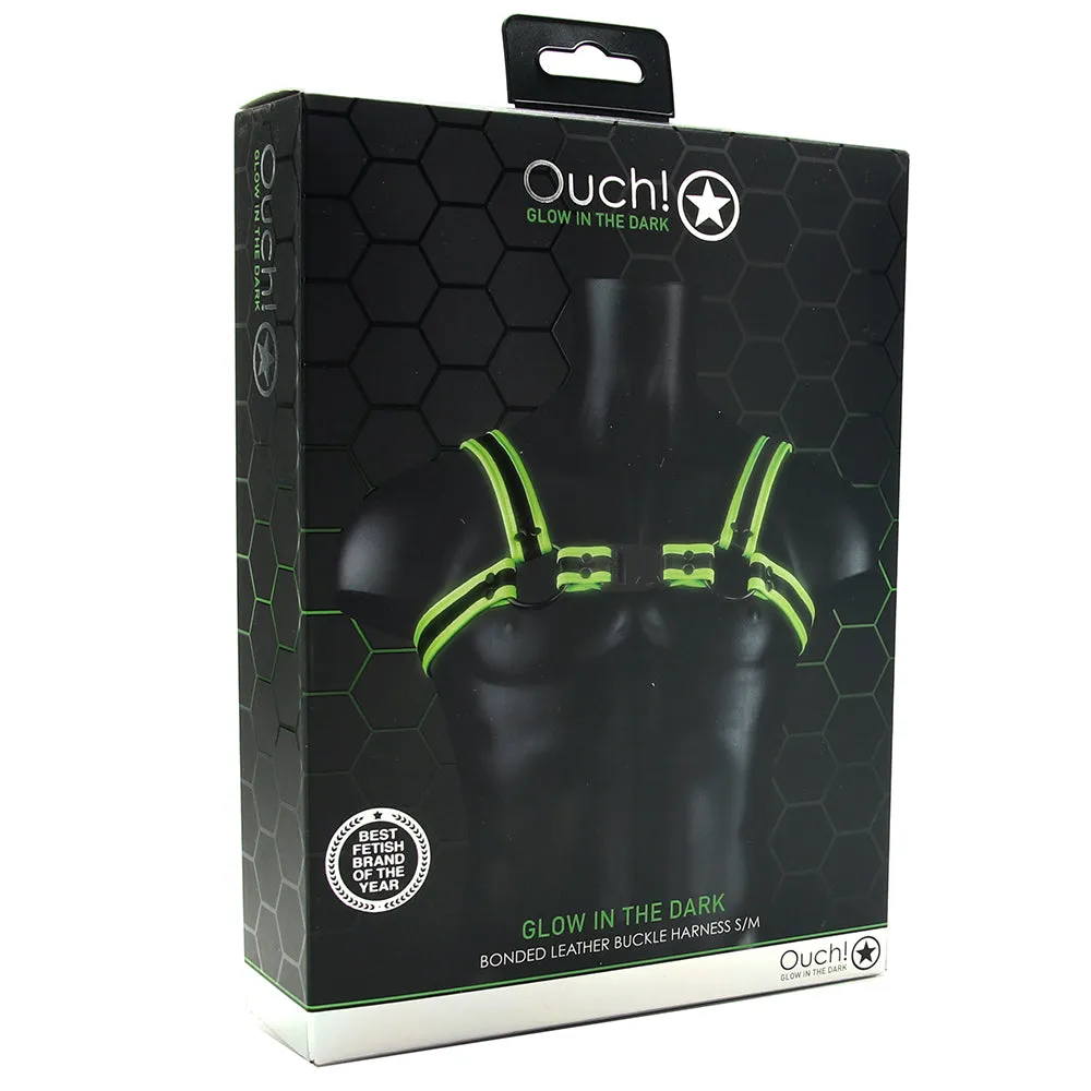 Ouch! Glow In The Dark Bulldog Buckle Harness /M