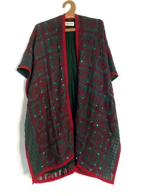 Phulkari Embroidered Shawl Robe