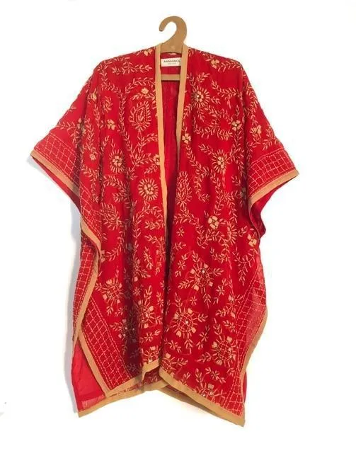 Phulkari Embroidered Shawl Robe