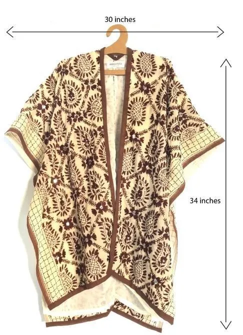 Phulkari Embroidered Shawl Robe