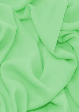 Premium Crepe Chiffon Fabric Bright Green Plain Dyed 44/45" Decoration,Craft & Dress