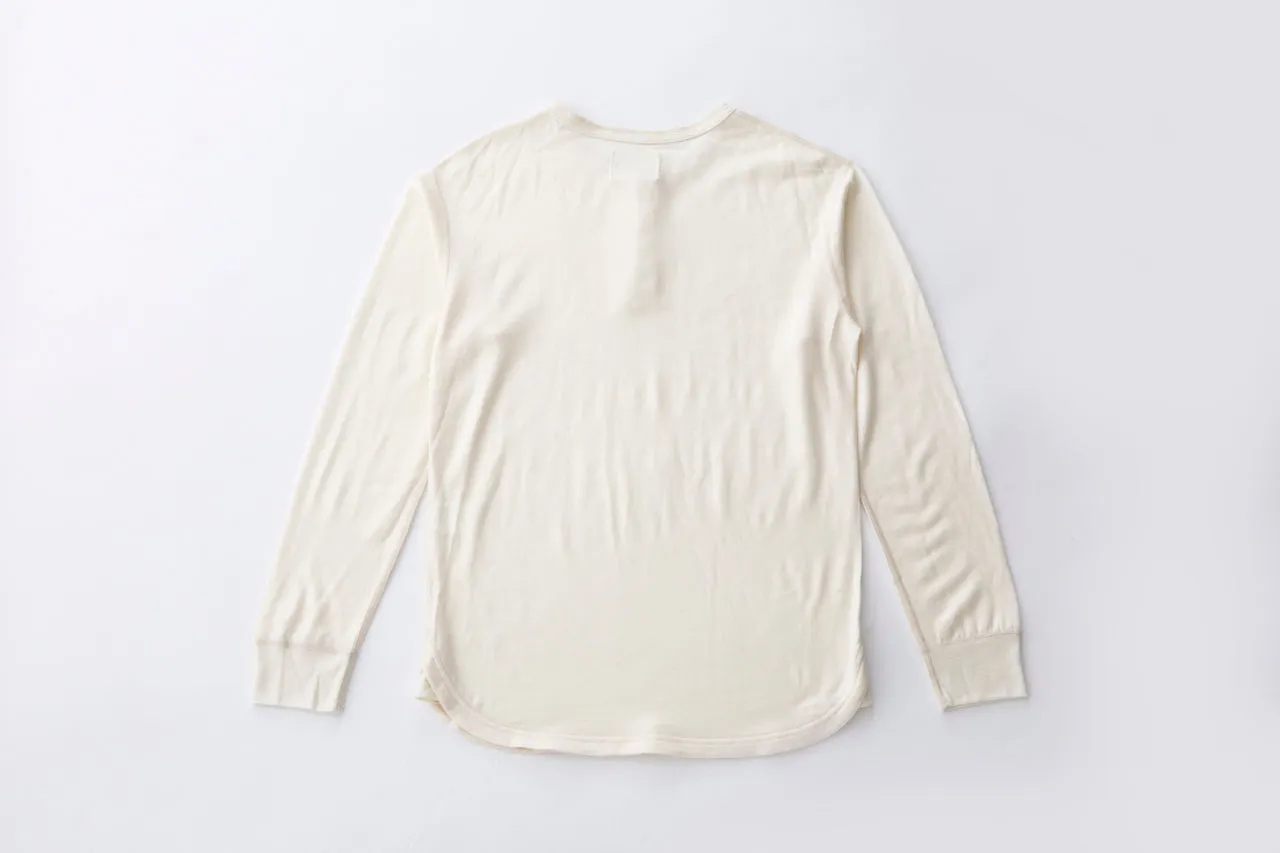 "Legrasse" Long-Sleeve Merino Henley - Grey