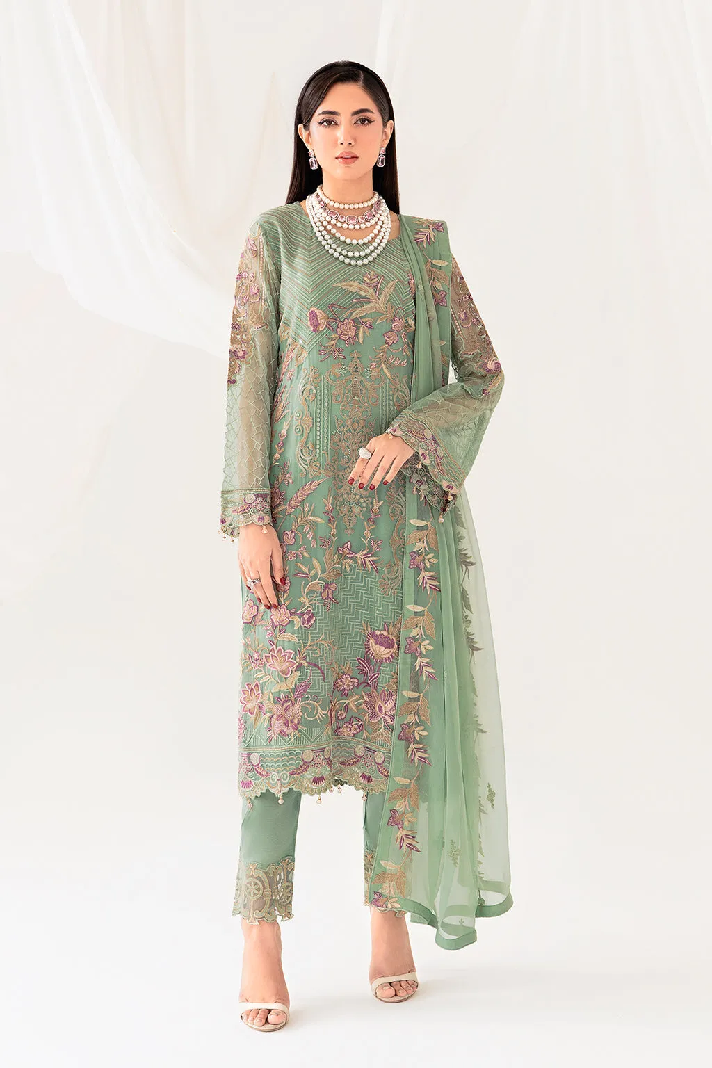 Ramsha Rangoon Luxury Chiffon Formal Collection – D-1003