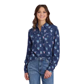 Roper Women's Navy Western Blue Blouse