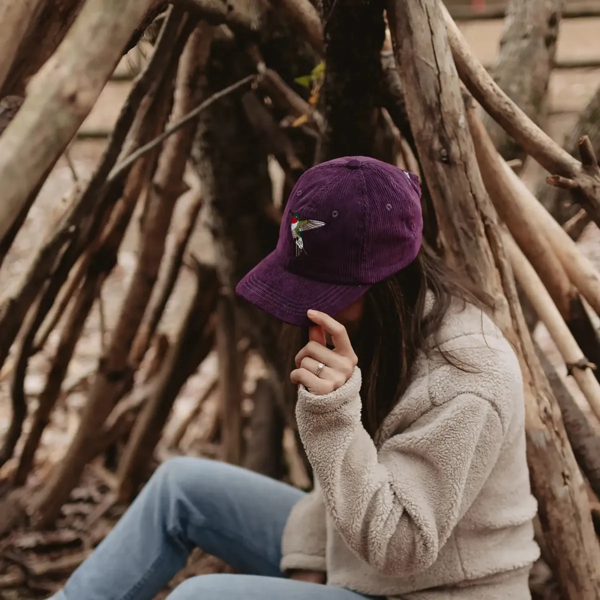 Ruby-throated Hummingbird Corduroy Hat