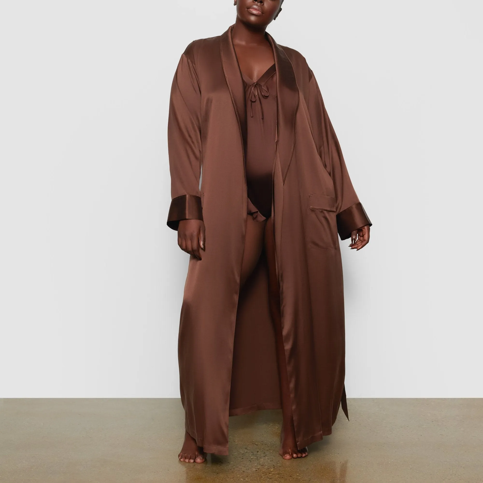 SILK SLEEP ROBE | COCOA