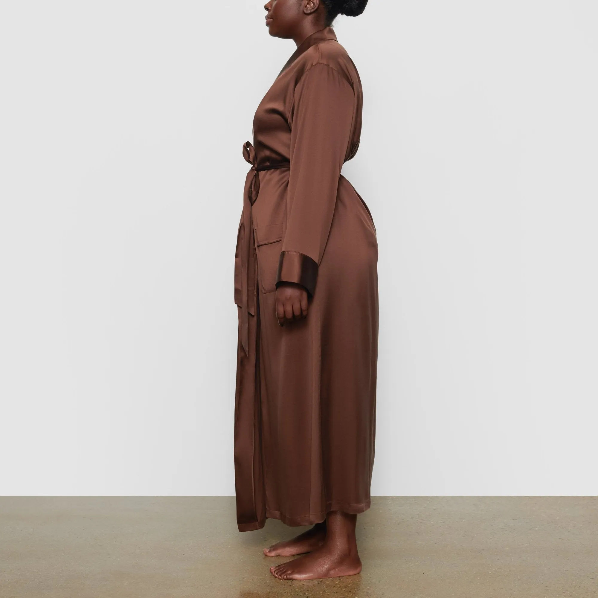 SILK SLEEP ROBE | COCOA