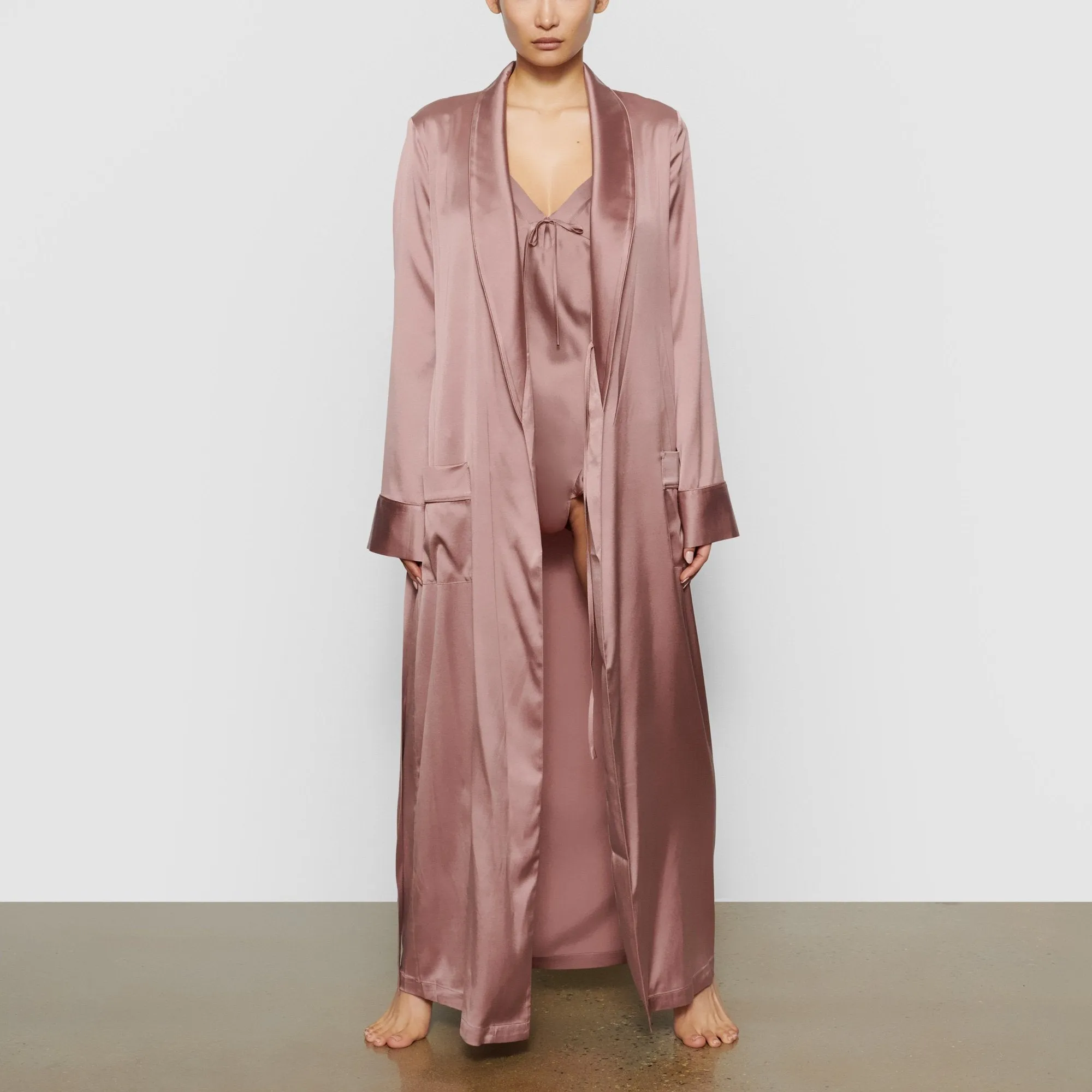 SILK SLEEP ROBE | ROSE