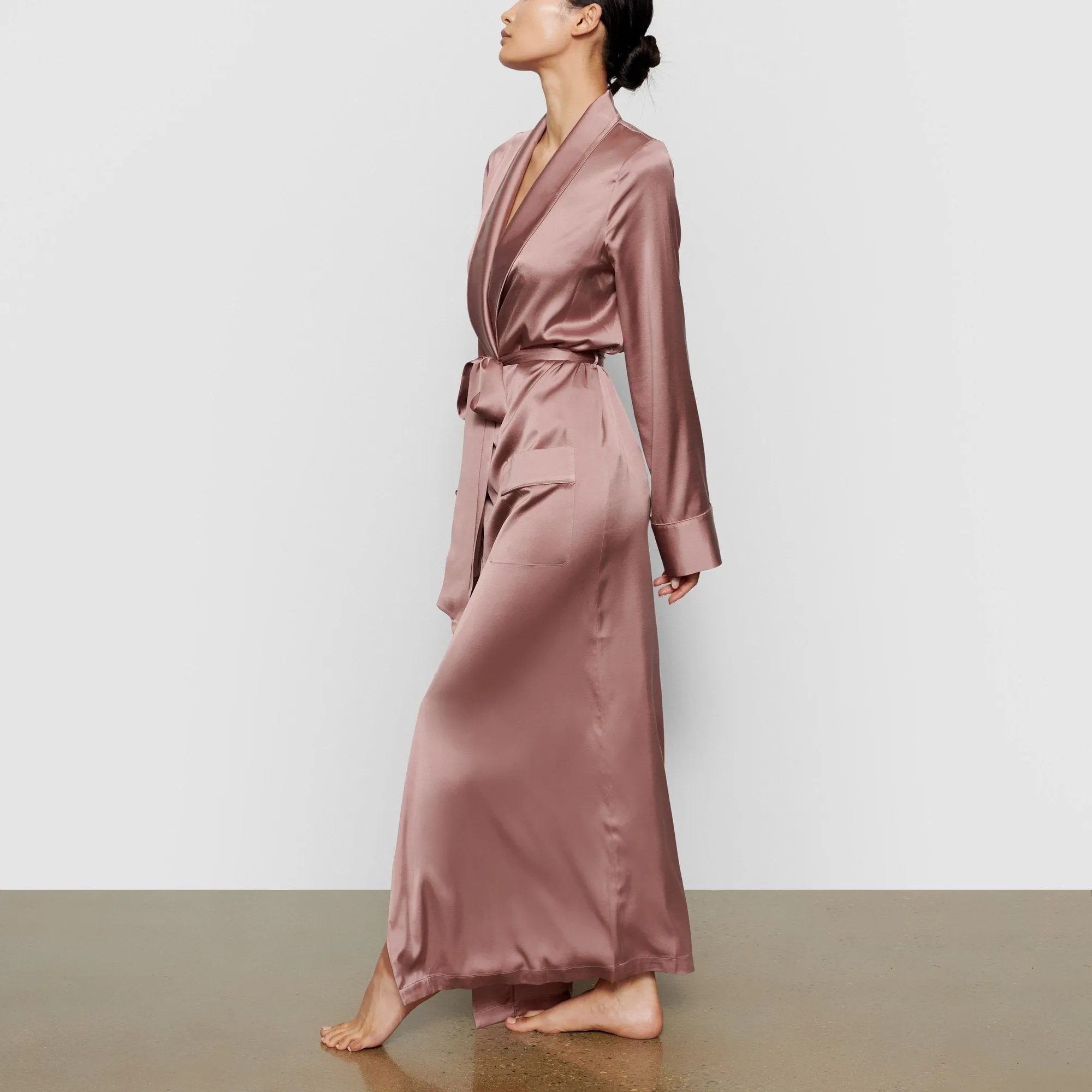 SILK SLEEP ROBE | ROSE