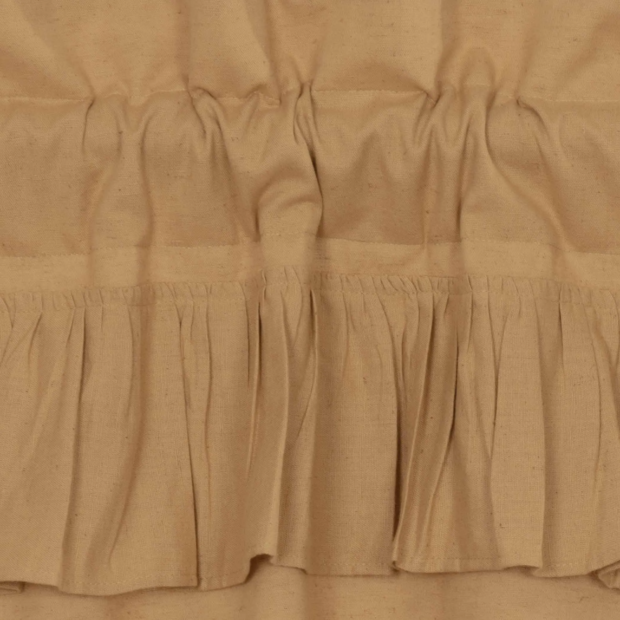 Simple Life Flax Khaki Ruffled Lined Single Panel Curtain 96"